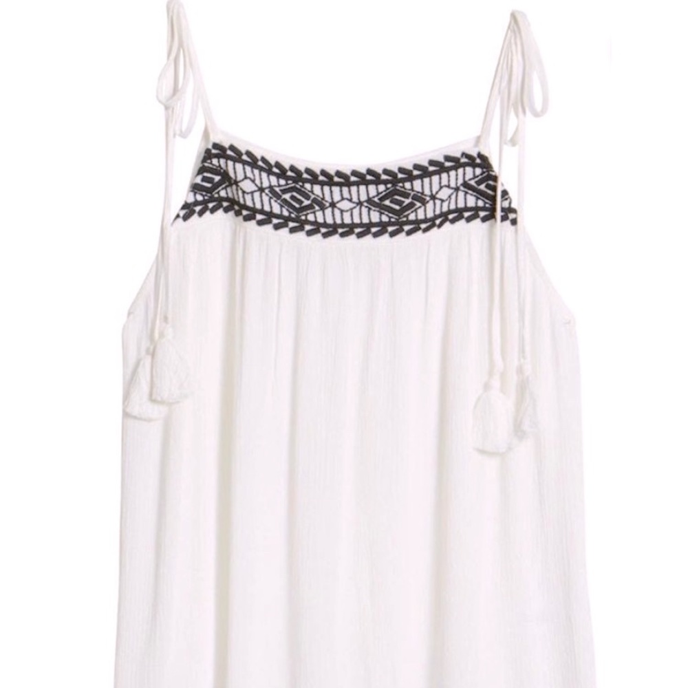 1. STATE White Embroidered Boho Tank Top